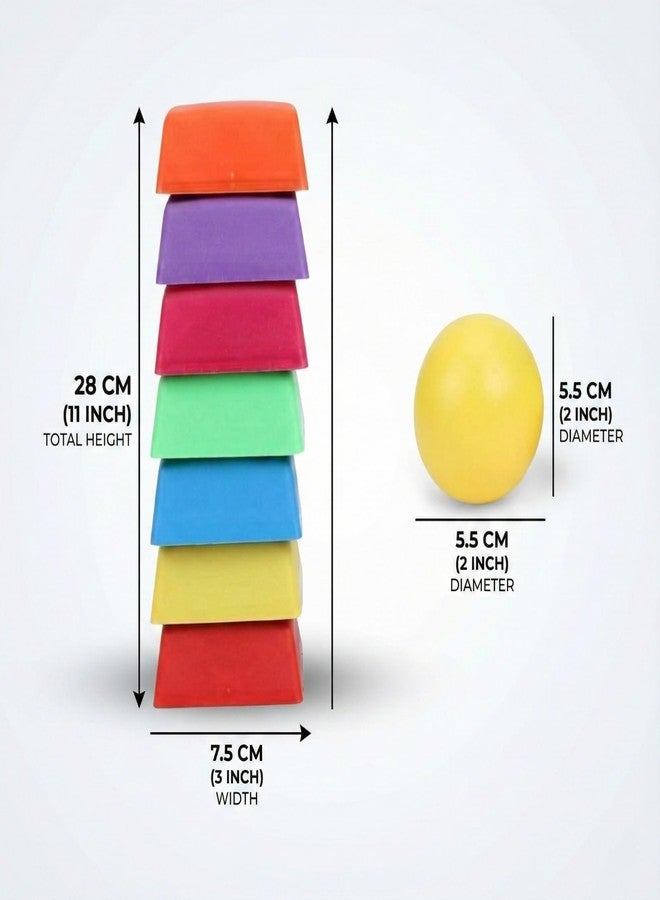 Enorme Satoliya Game for Kids | Traditional 7 Stone Lagori with Soft Ball | Fun Outdoor & Indoor Play Set for Boys & Girls | Safe, Lightweight & Durable Material - (Pack of 1) - Image 4